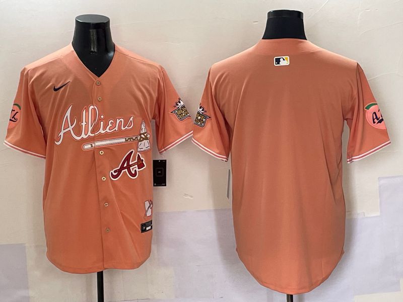 Men Atlanta Braves Blank Orange Five generations Joint Name 2025 Nike MLB Jersey style 4->atlanta braves->MLB Jersey
